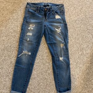 American Eagle distressed jeggings